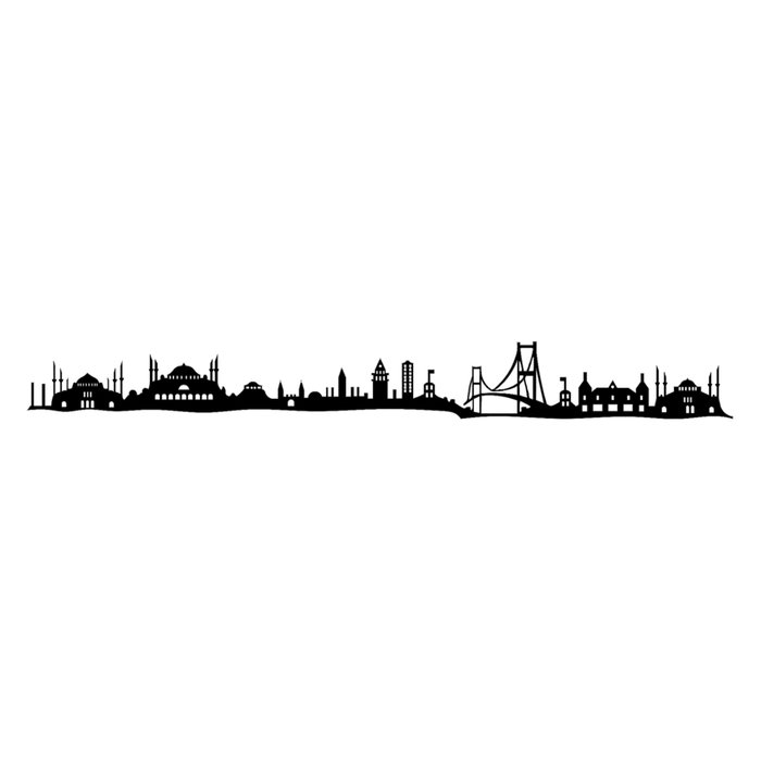Wallity Istanbul Skyline Escultura de Pared Negro Wallity Istanbul Skyline Escultura de Pared Negro